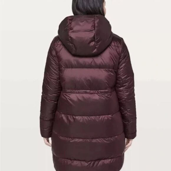 Cloudscape Long Puffer Goose Down Jacket Purple Dark Adobe Sz 12 B9 READ - Picture 4 of 15